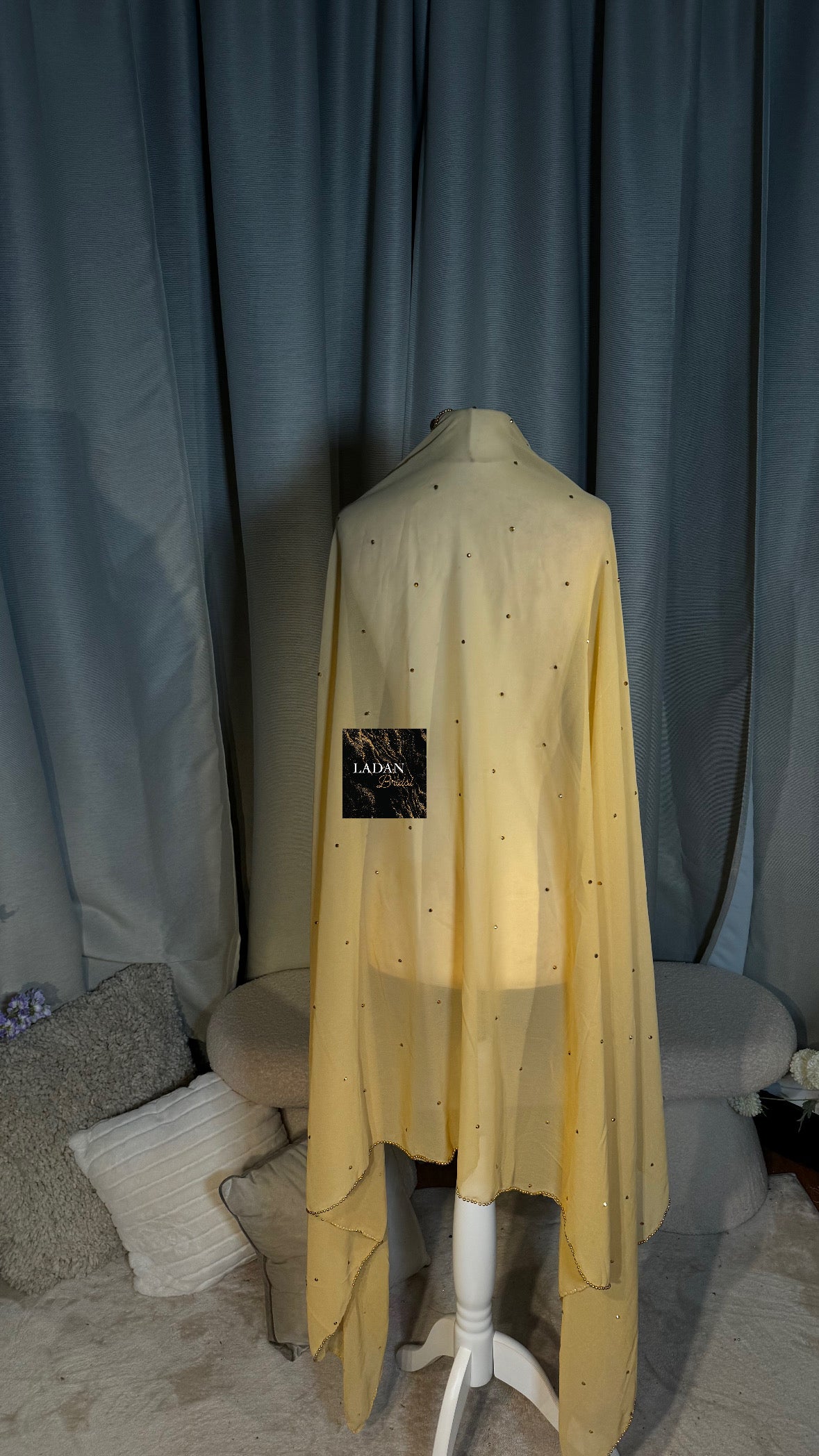 Chiffon Floral Veil | Gold