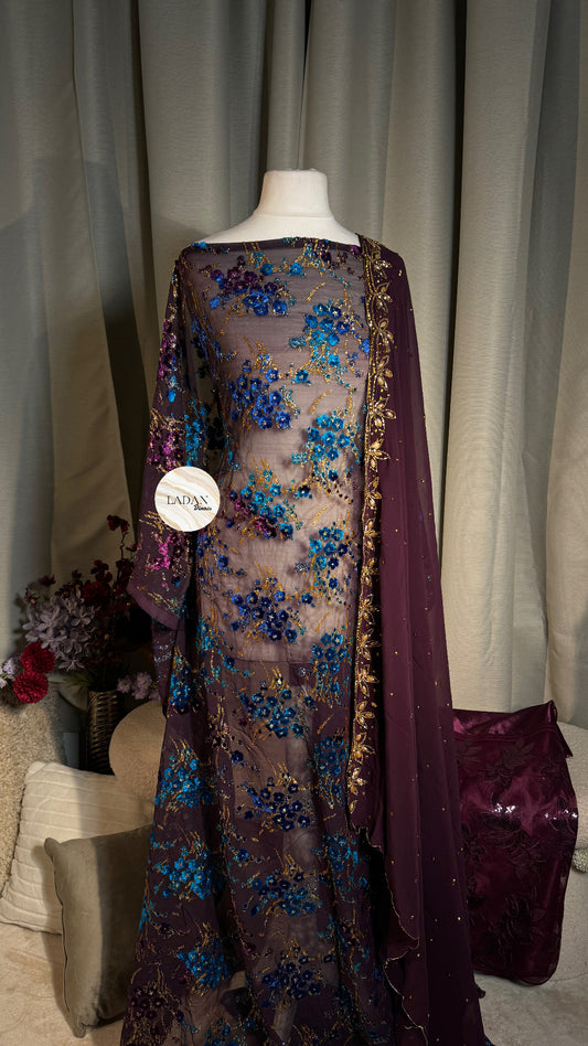 Prestige Maqbal Collection | Purple & Blue Dirac Set