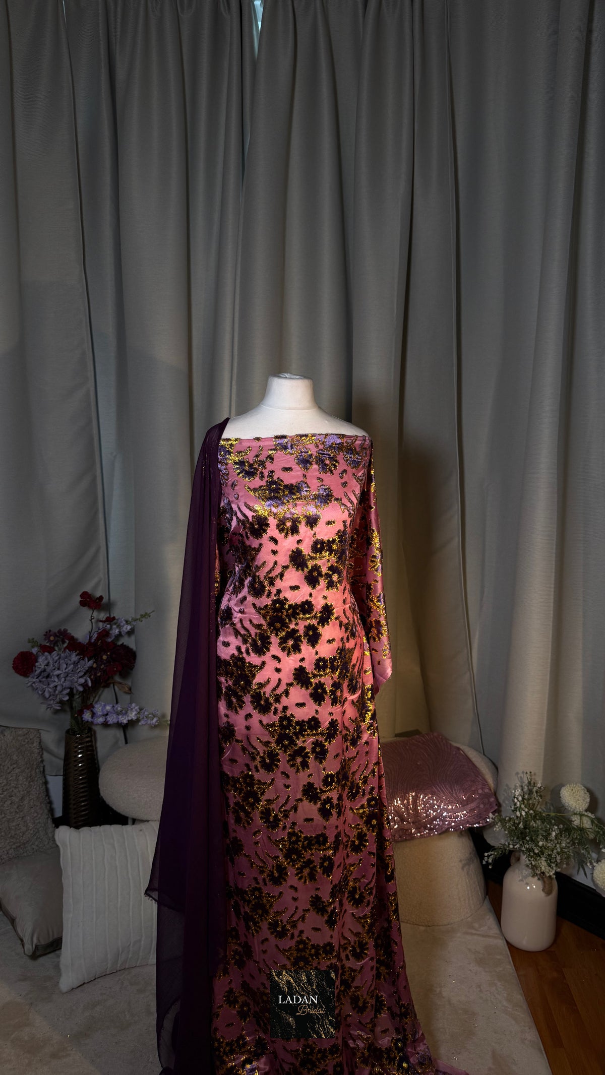 Floral Maqbal Collection | Purple Dirac Set