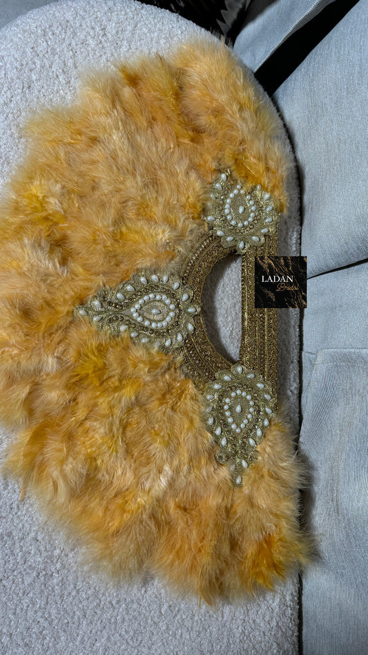 Handheld Feather Fan | Gold
