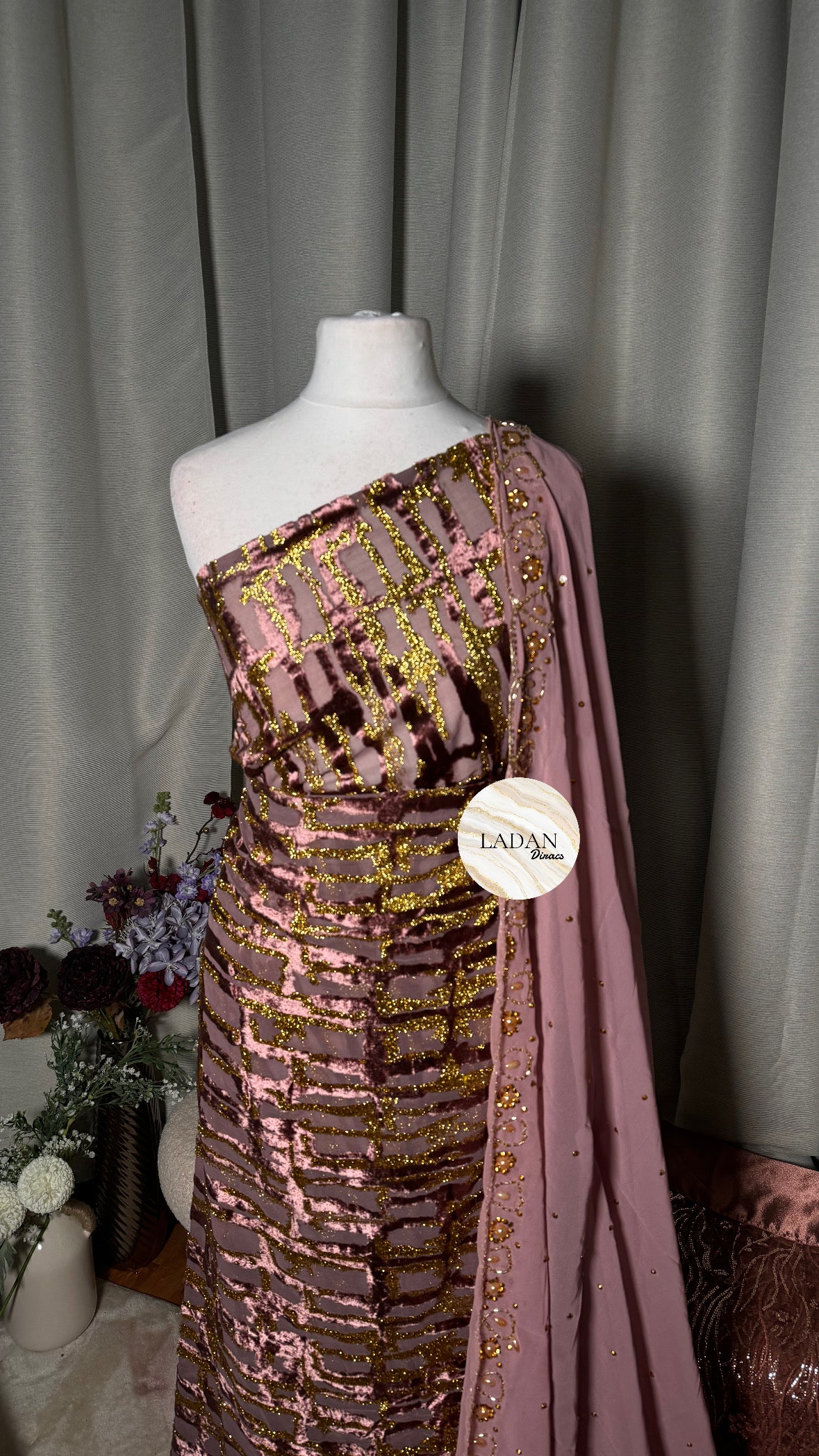 Luxury Maqbal Collection | Mauve Taupe Dirac Set