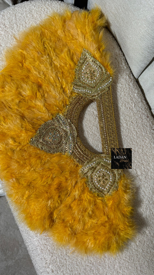 Handheld Feather Fan | Gold