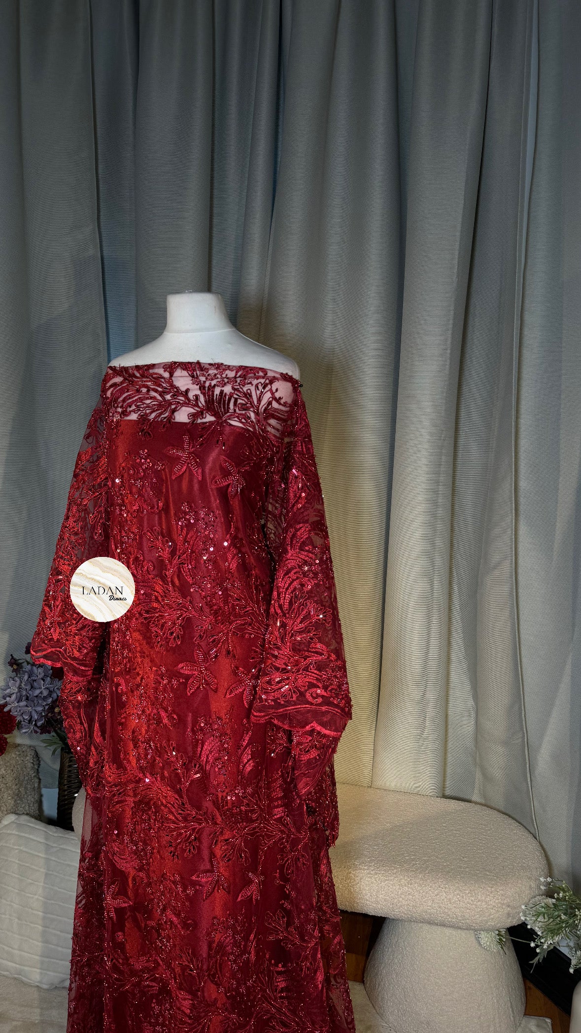 Luxury Lace Dirac Set | Maroon