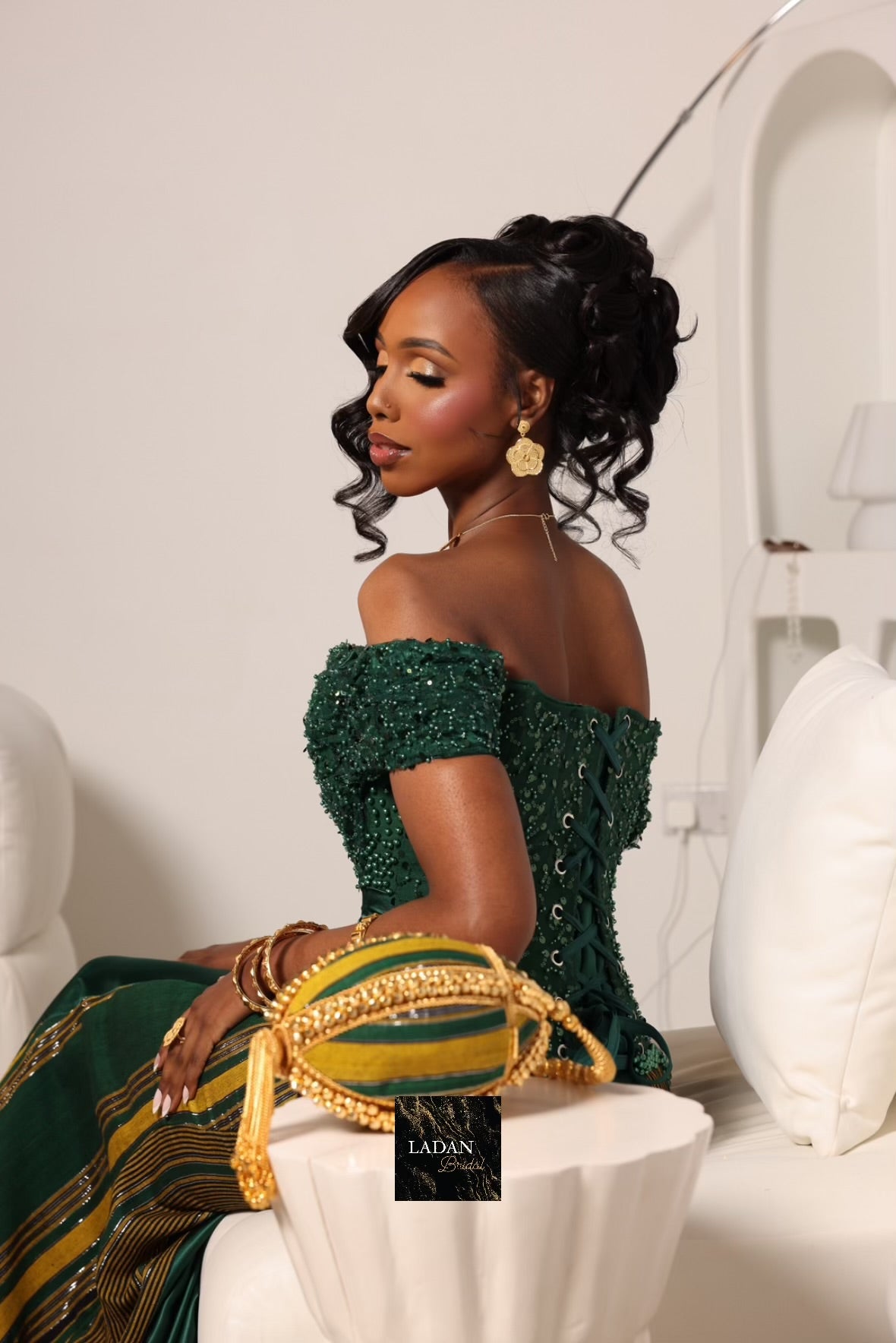Hido iyo Dhaqan Bridal Corset Dress |Green