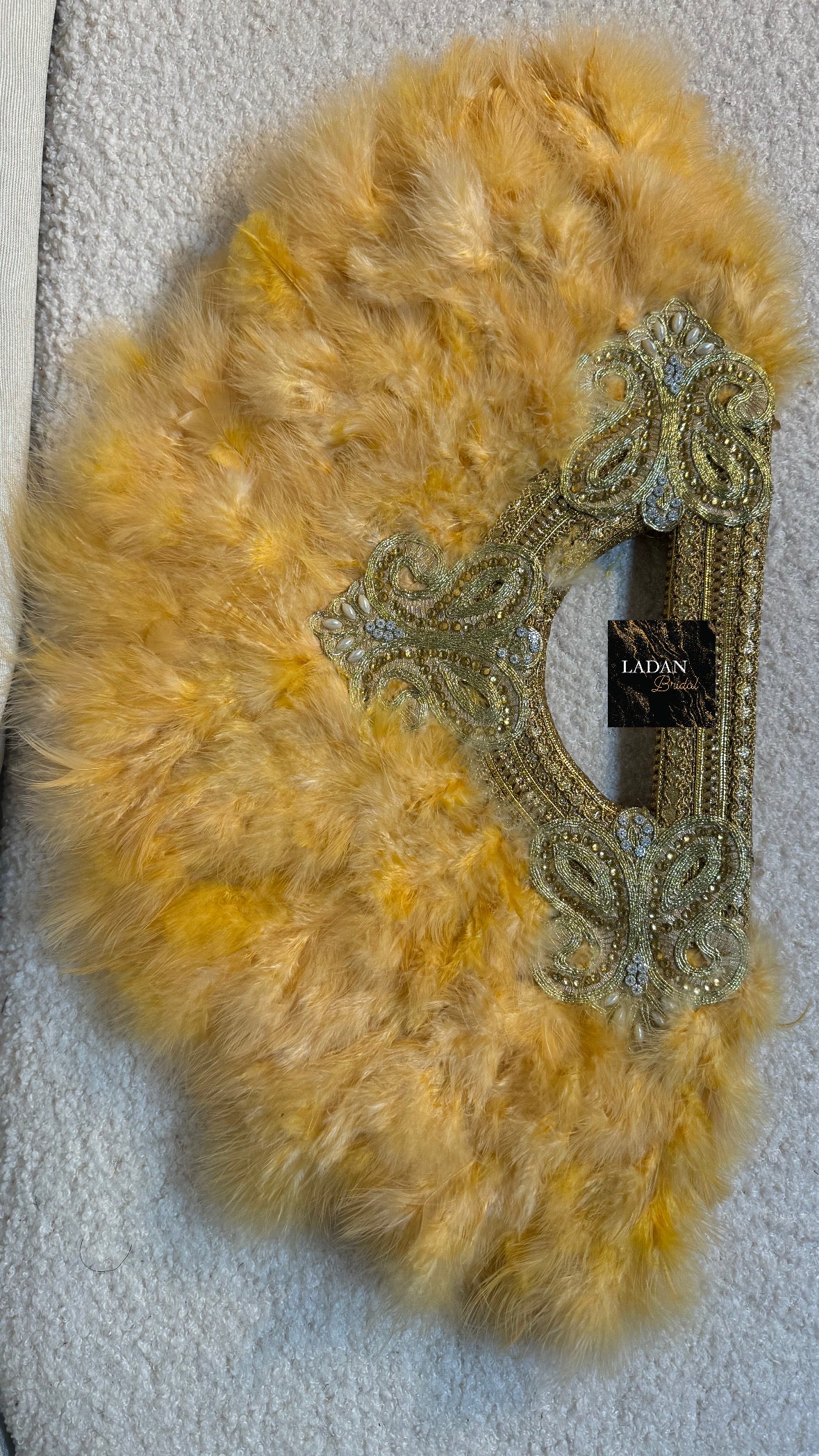 Handheld Feather Fan | Gold