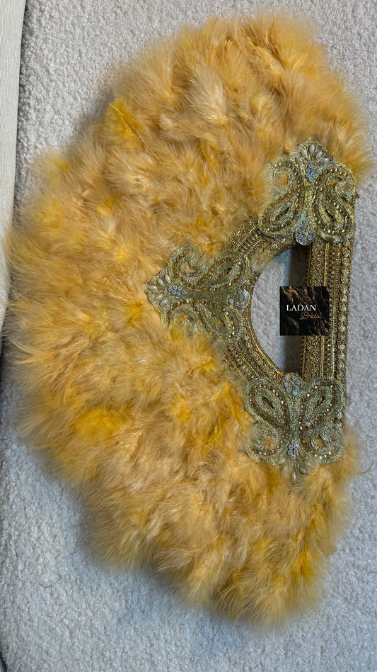 Handheld Feather Fan | Gold