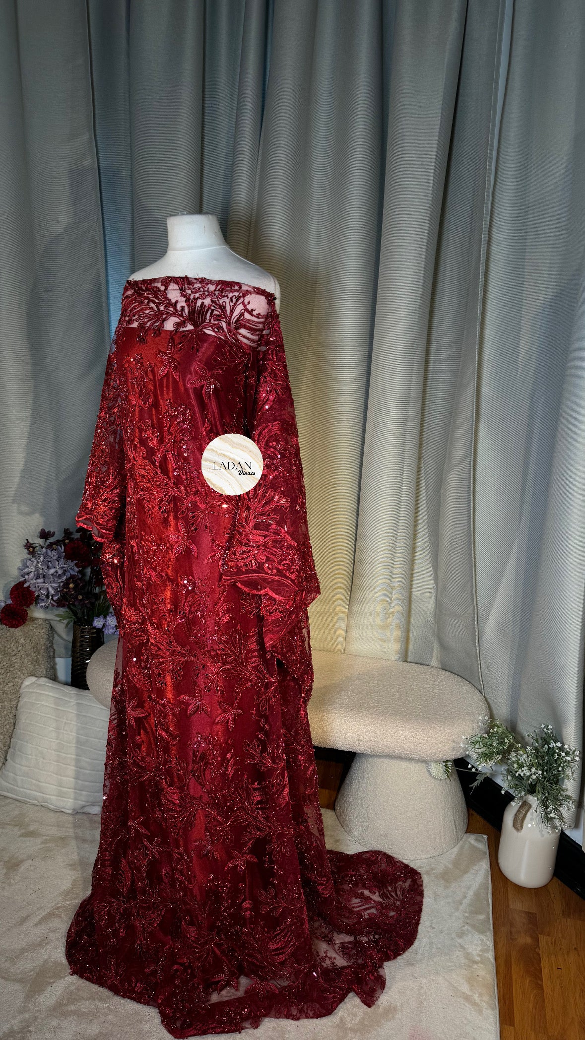 Luxury Lace Dirac Set | Maroon