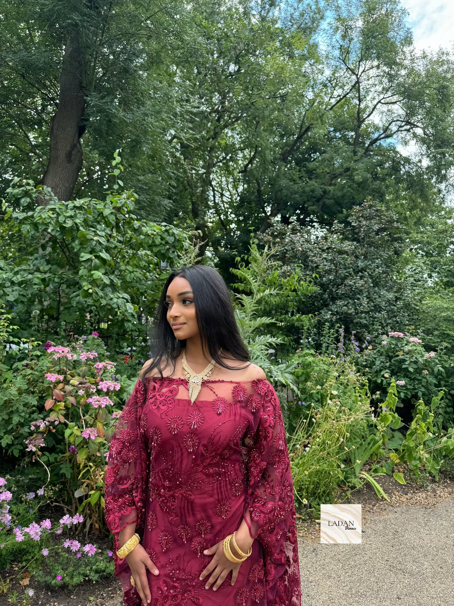 Luxury Lace Dirac Set | Dark Maroon