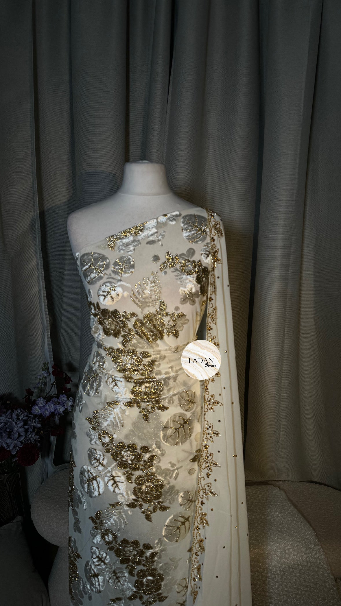 Leaf Maqbal Collection | White Dirac Set