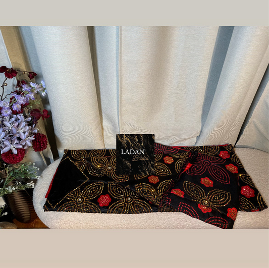 Stone Shaash Set- Red & Black