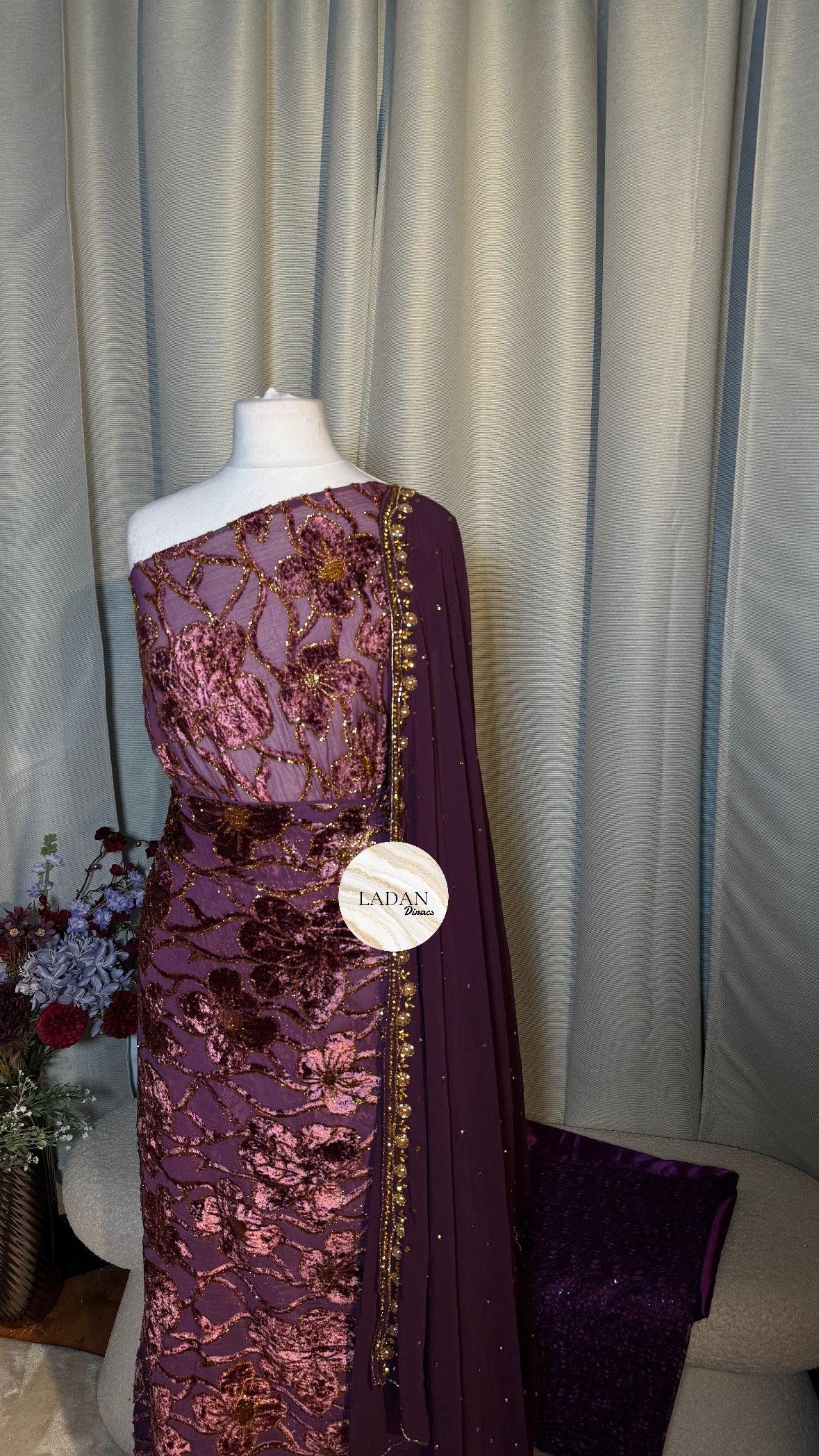 Luxury Maqbal Collection | Purple Dirac Set