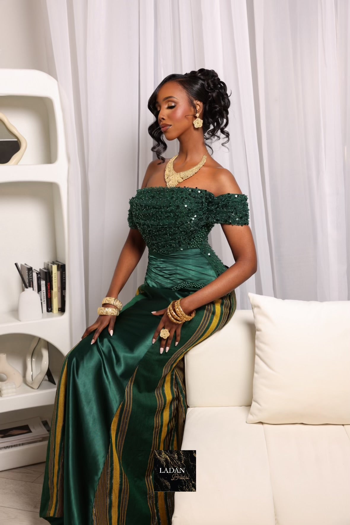 Hido iyo Dhaqan Bridal Corset Dress |Green