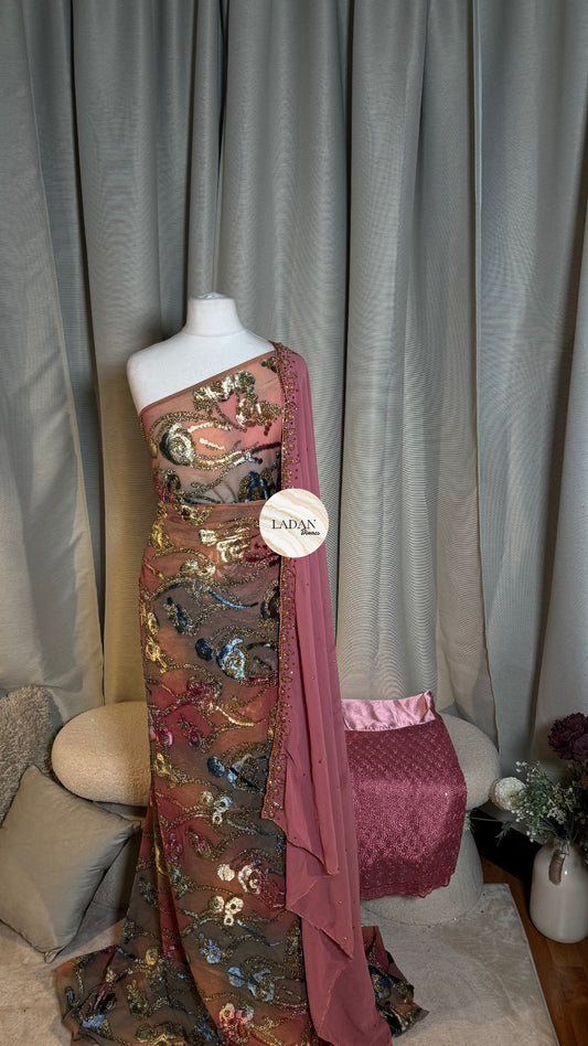 Prestige Maqbal Collection | Pink & Multcoloured Dirac Set
