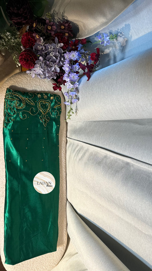 Dark Green with Gold Embroidery Gorgorad