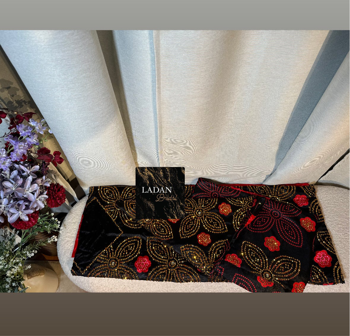 Stone Shaash Set- Red & Black