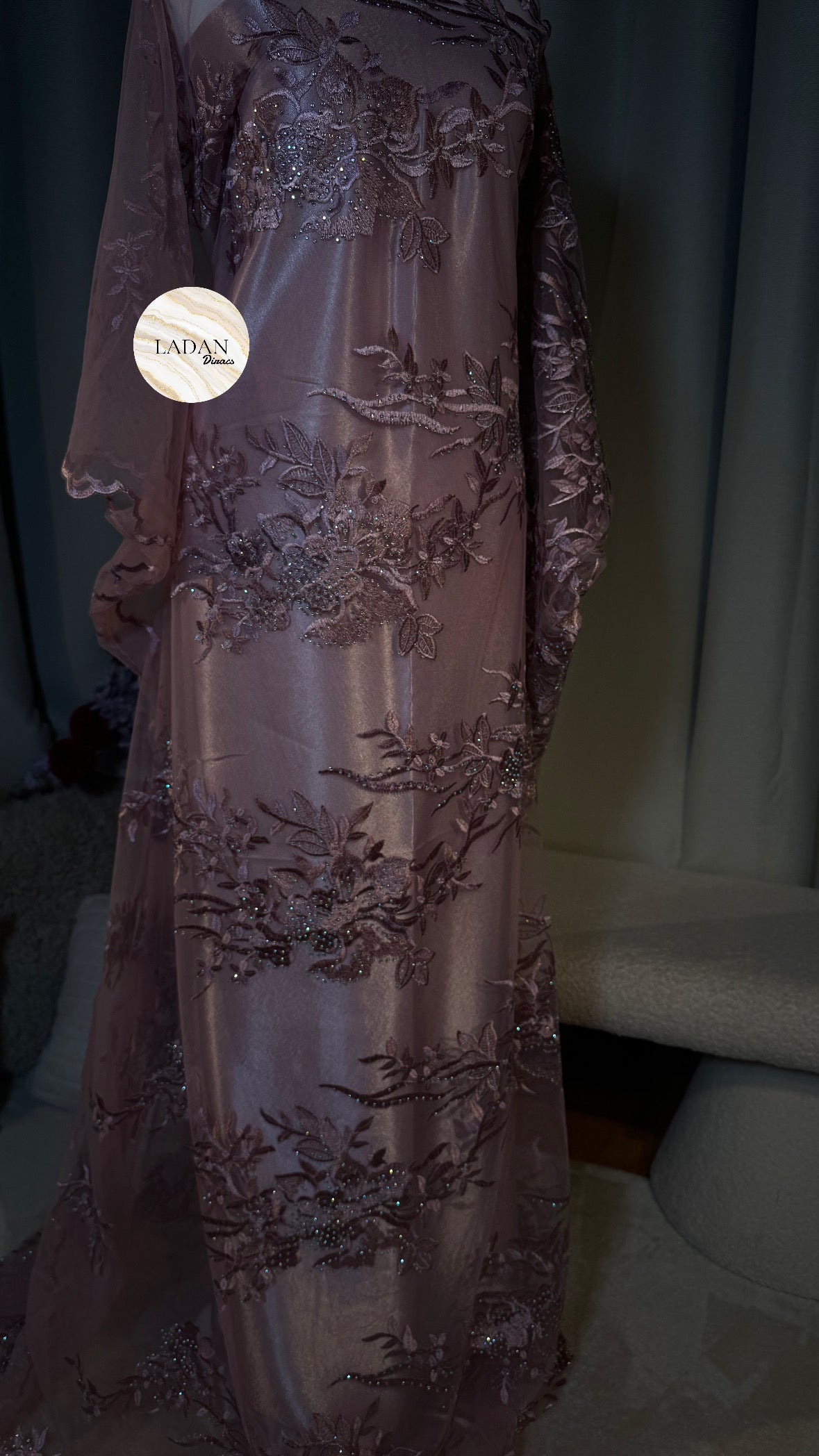 Floral Embroidered Lace Dirac Set | Pink