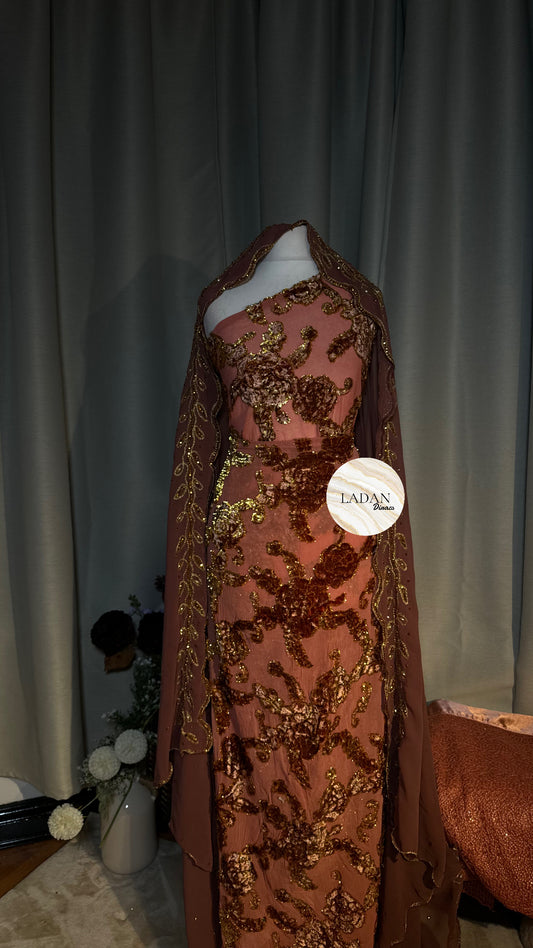Luxury Maqbal Collection | Rose Gold Dirac Set