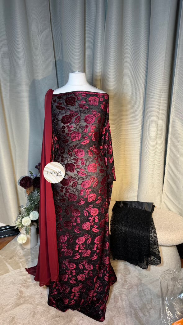 Velvet Dirac Collection | Maroon | Pre-Stitched Medium Bac