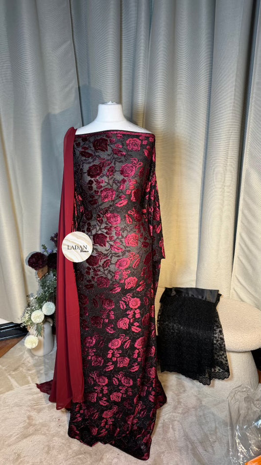 Velvet Dirac Collection | Maroon | Pre-Stitched Medium Bac