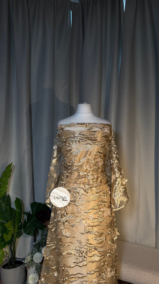 Floral Pearl Lace Dirac Set | Gold