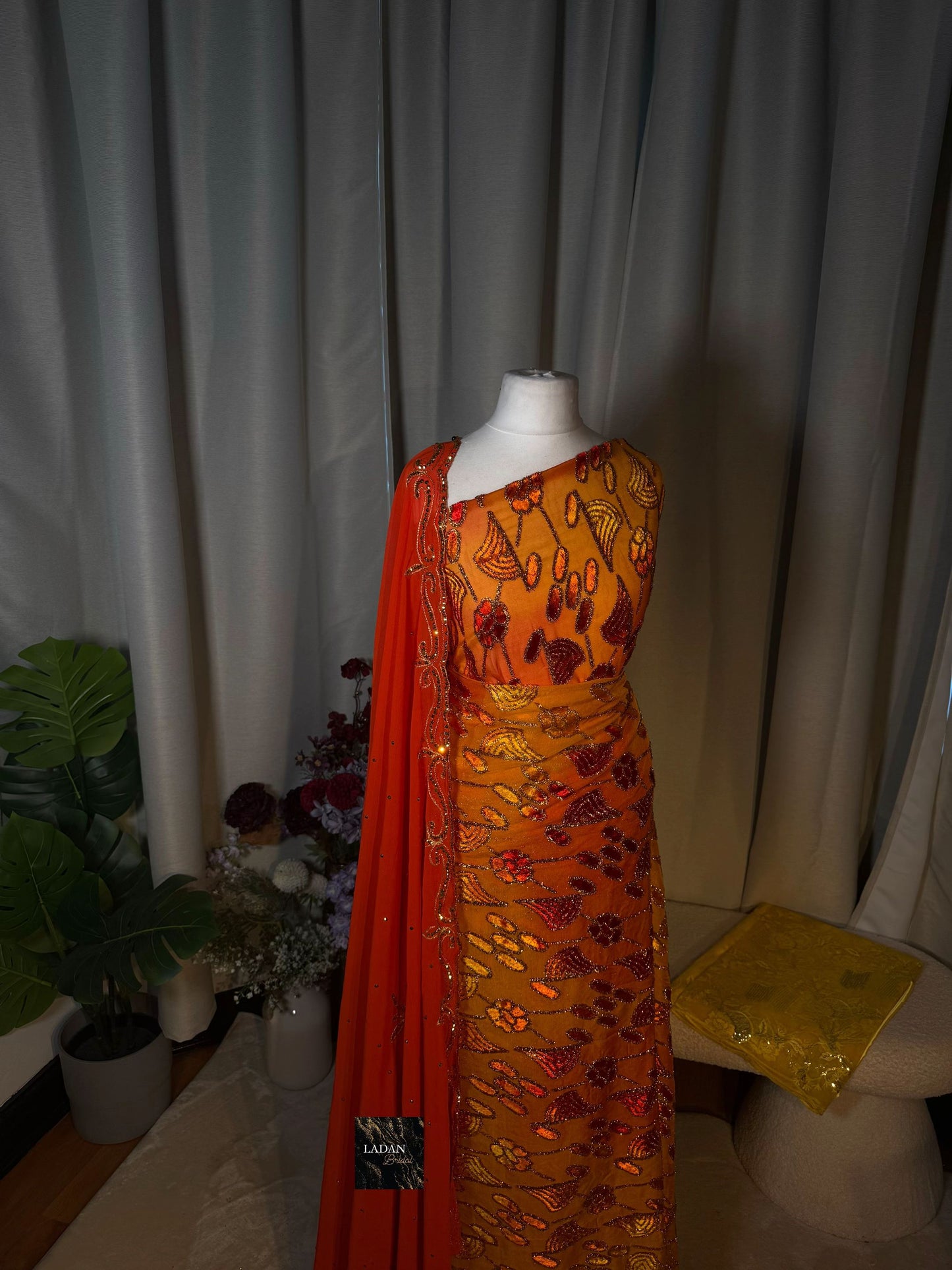Leaf Maqbal Collection | Sunset Dirac Set - Orange, Red & Yellow