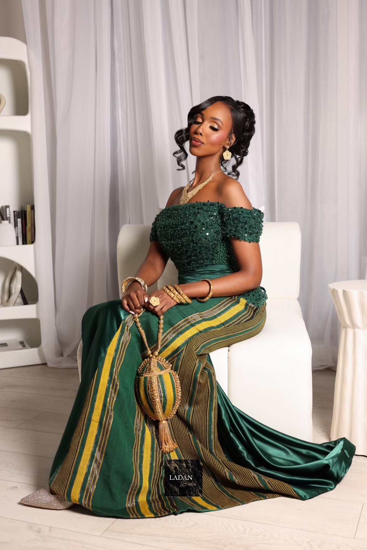 Hido iyo Dhaqan Bridal Corset Dress |Green