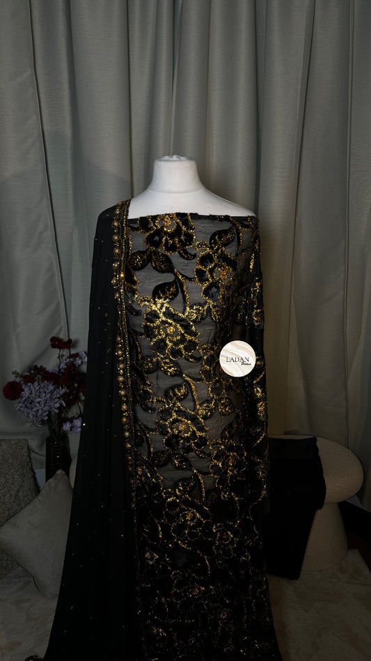 Prestige Maqbal Collection | Black & Gold Dirac Set