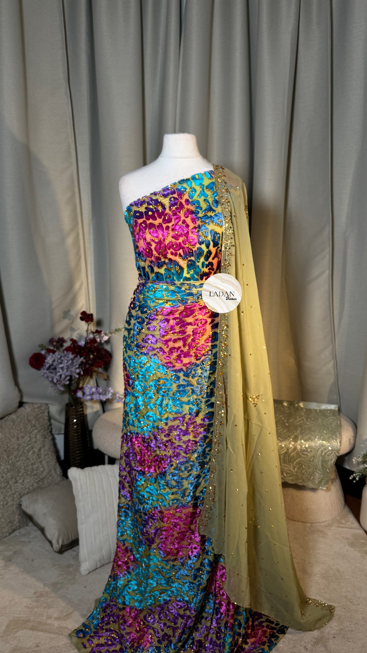 Leopard Maqbal Collection | Green/Blue/Pink/Purple Dirac Set