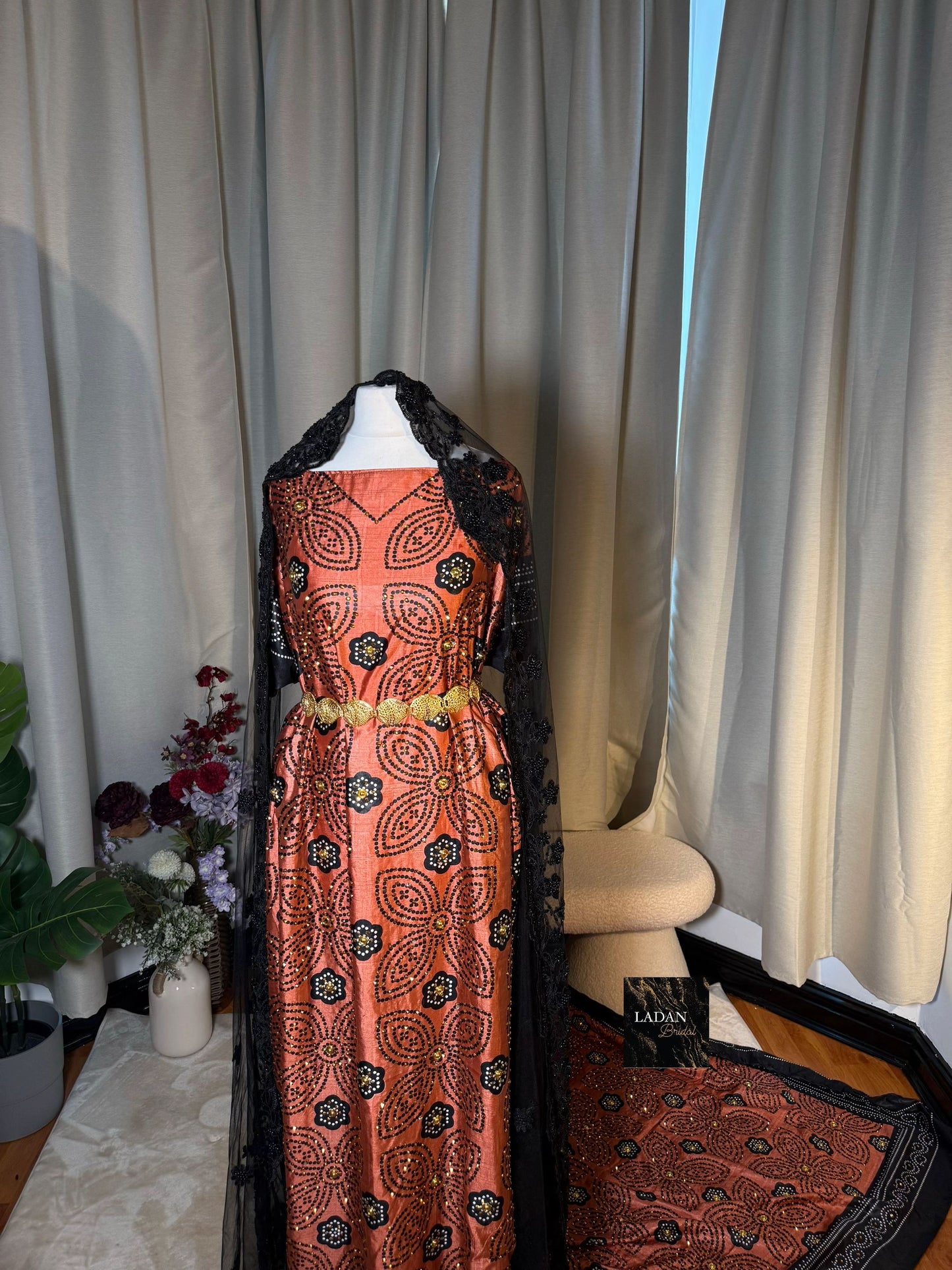 Stone Shaash Bridal Dirac Set | Rose Gold