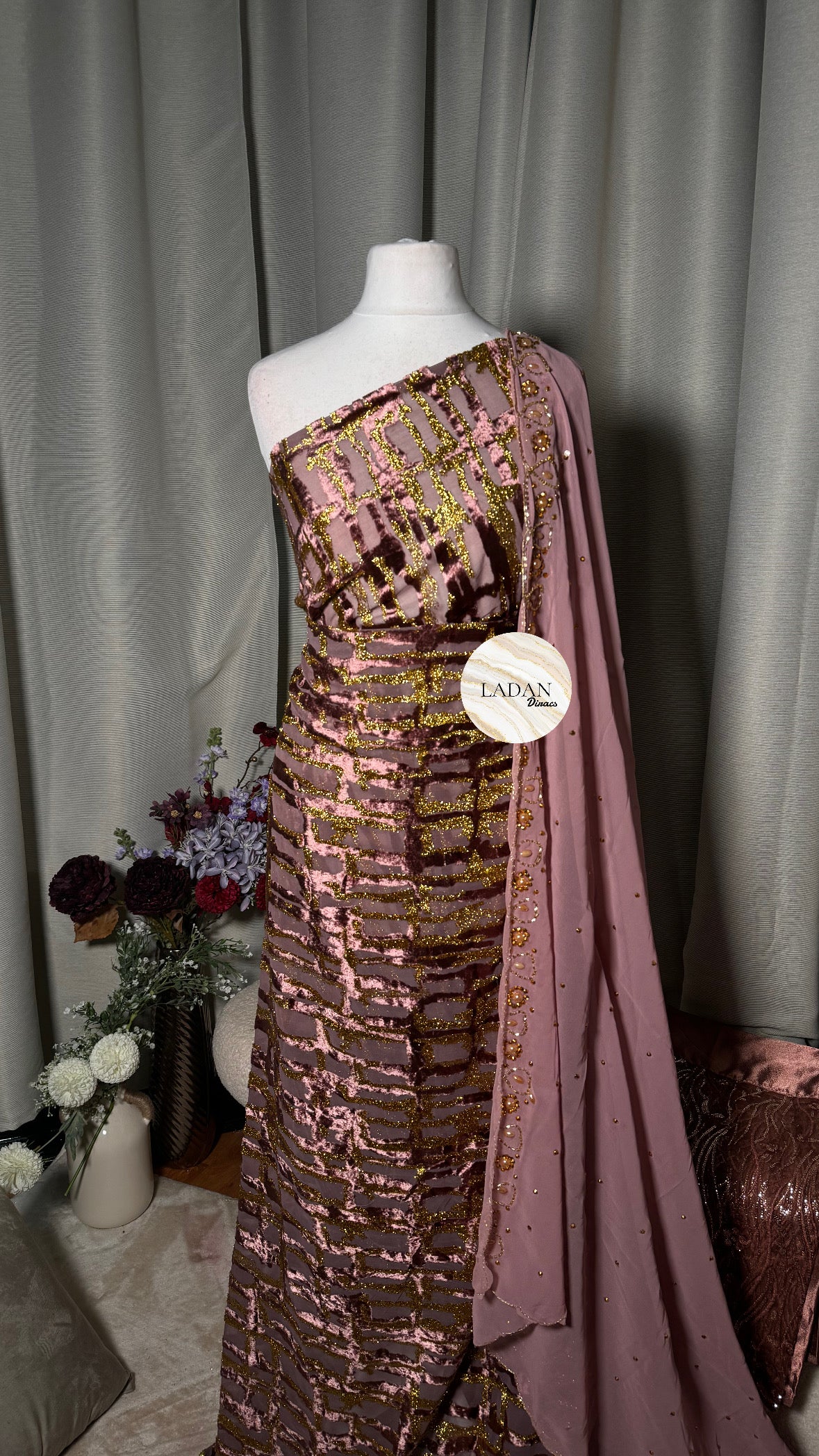 Luxury Maqbal Collection | Mauve Taupe Dirac Set