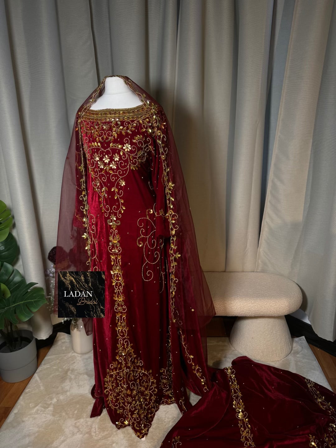 Jawahir Bridal Dirac - Maroon