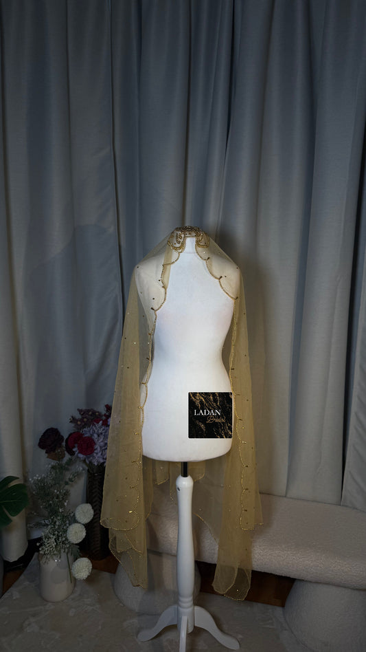 Lace Gold Veil