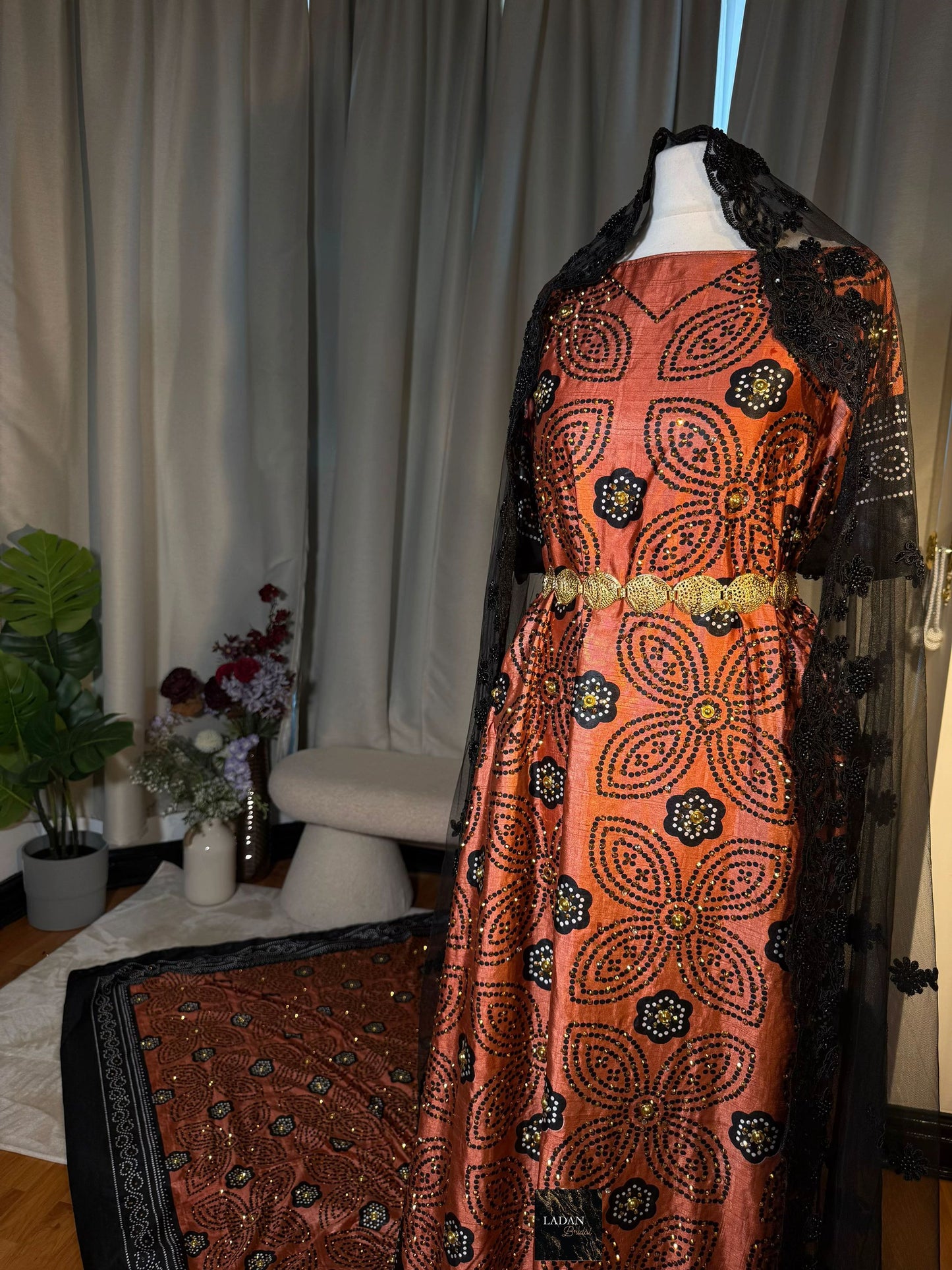Stone Shaash Bridal Dirac Set | Rose Gold