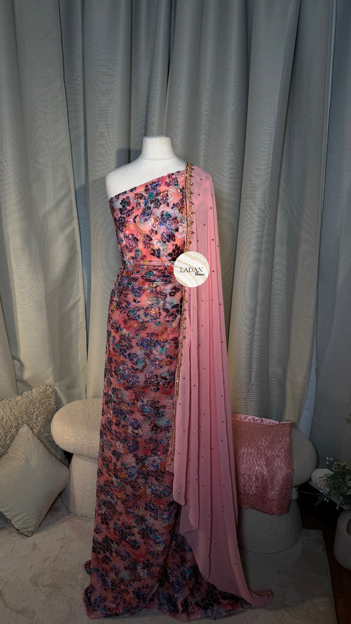 Bloom Maqbal Collection | Pink Dirac Set