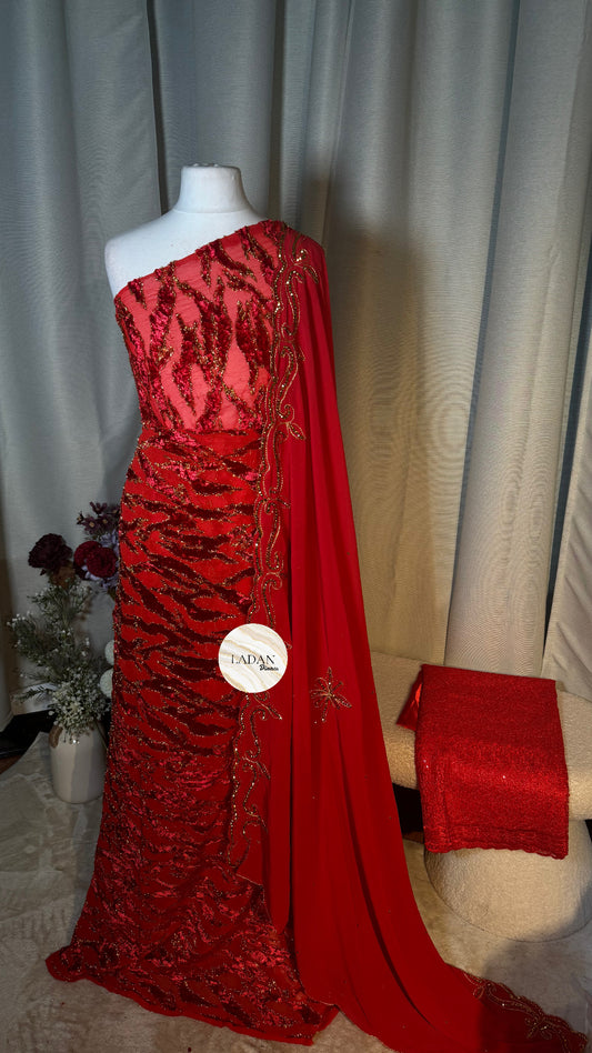 Luxury Maqbal Collection | Red Dirac Set