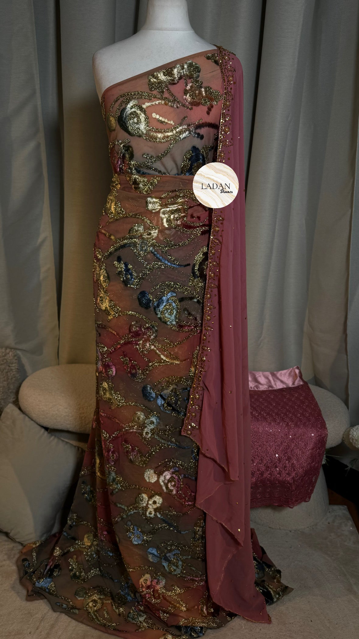 Prestige Maqbal Collection | Pink & Multcoloured Dirac Set