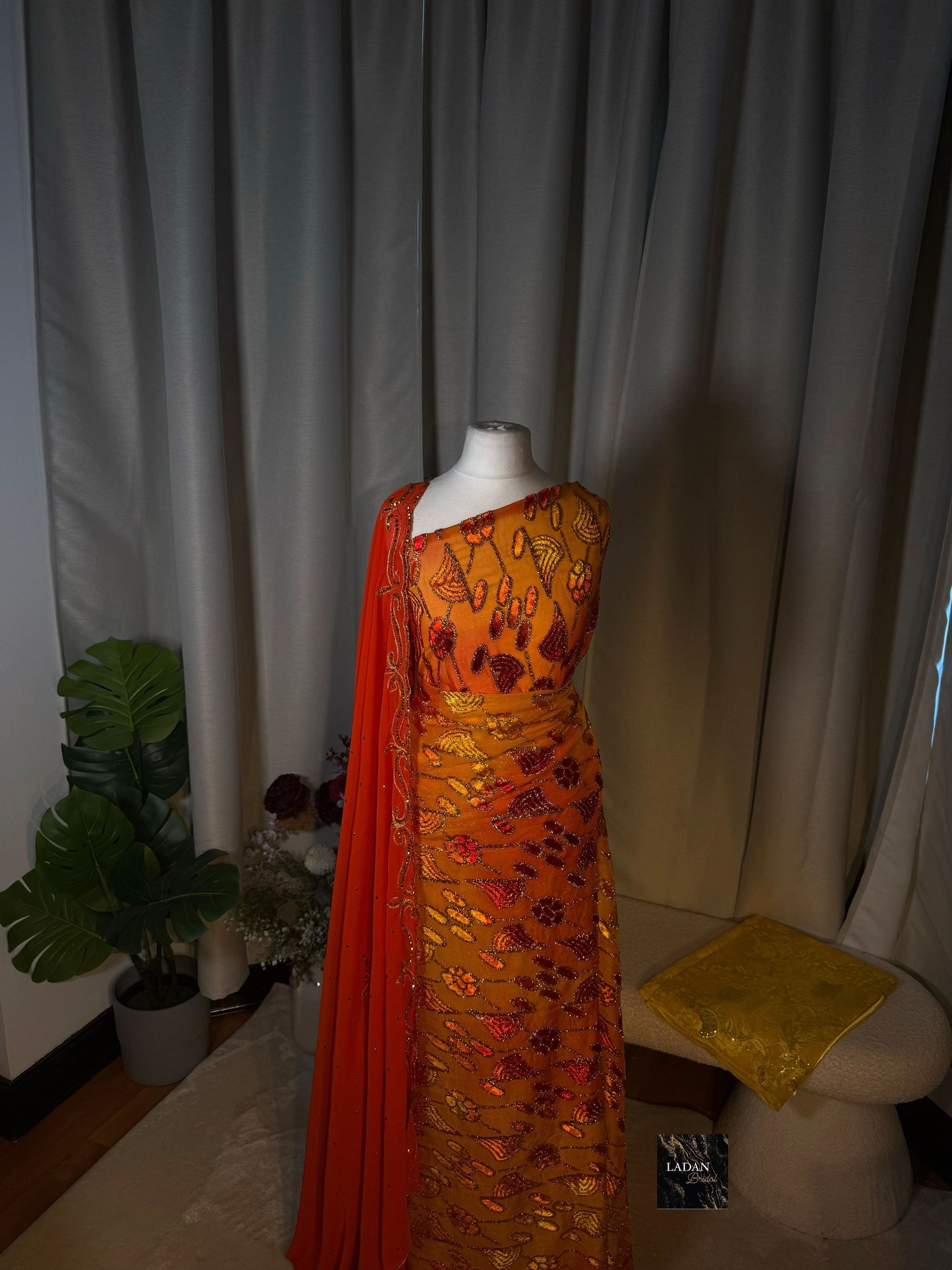 Leaf Maqbal Collection | Sunset Dirac Set - Orange, Red & Yellow