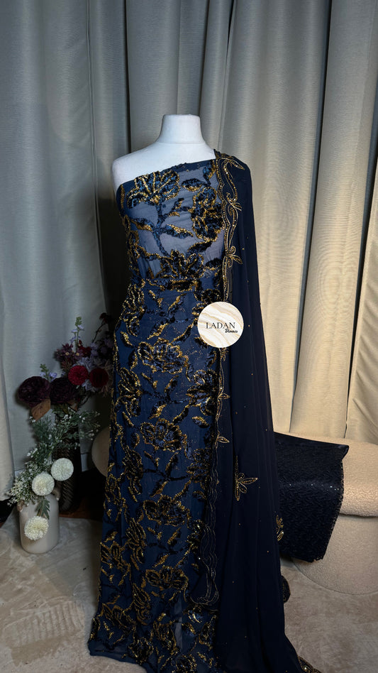 Hibiscus Collection | Navy Blue Dirac Set