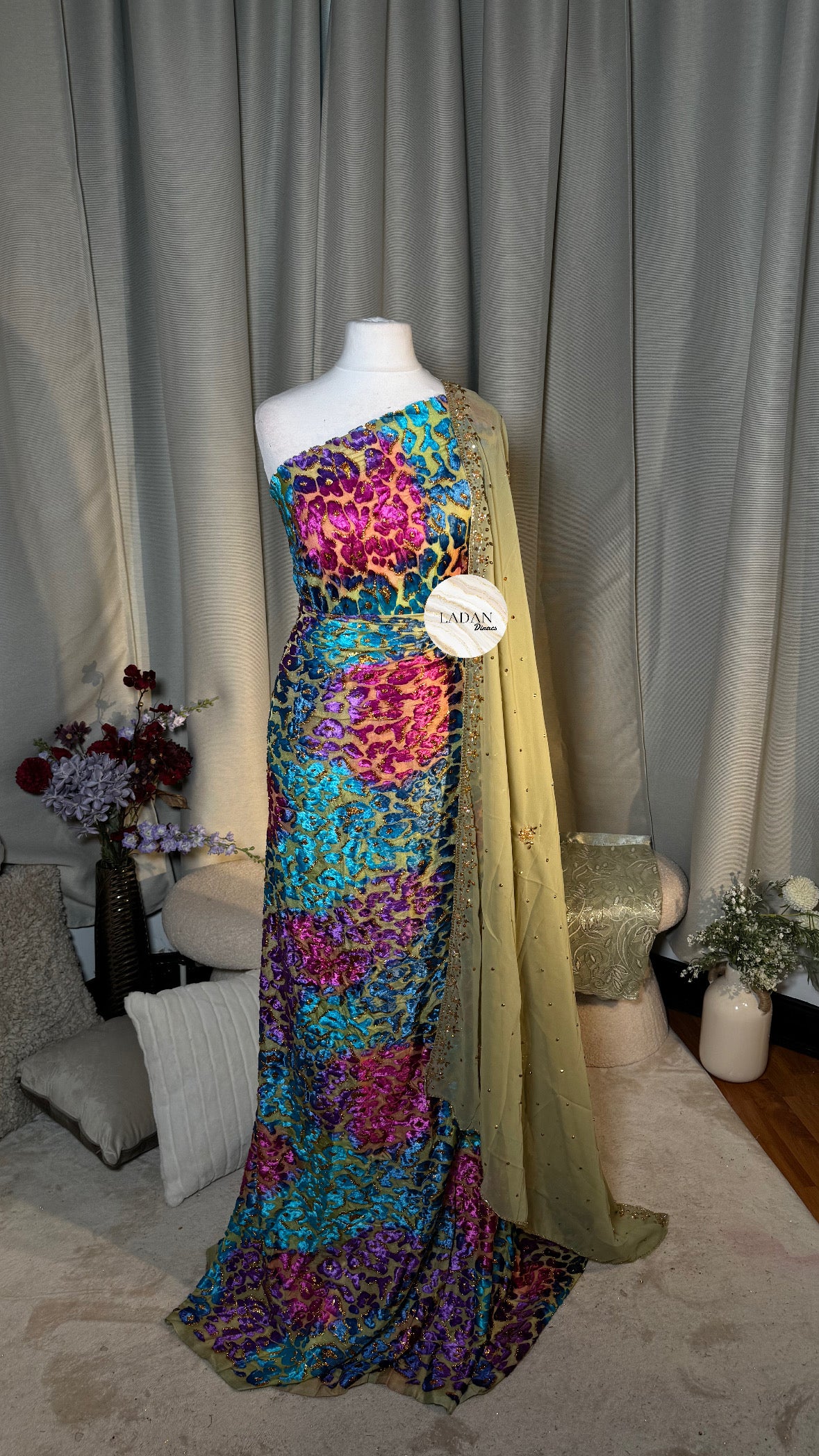 Leopard Maqbal Collection | Green/Blue/Pink/Purple Dirac Set