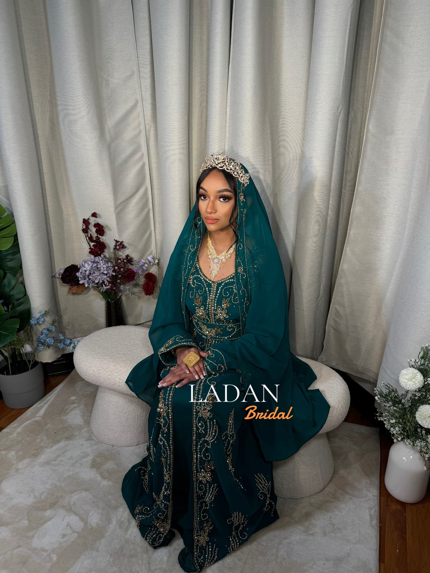 Warda Nikkah Dress - Dark Green LADAN BRIDAL Warda Nikkah Dress - Dark Green LADAN BRIDAL
