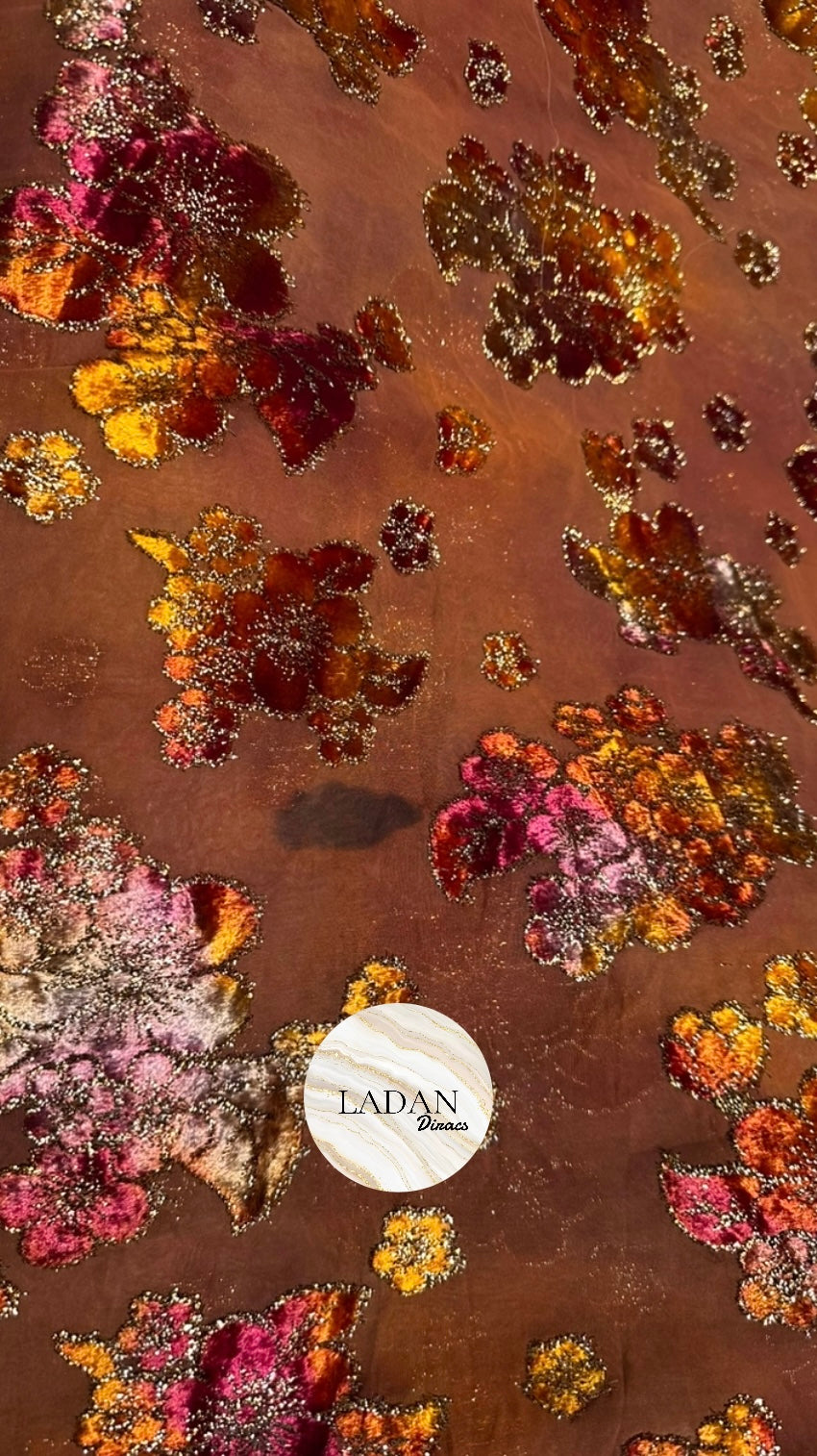 Floral Maqbal Collection | Wine & Brown Dirac Set - Damaged (images included