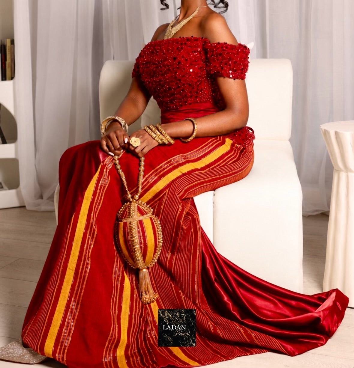 Hido iyo Dhaqan Bridal Corset Dress | Red