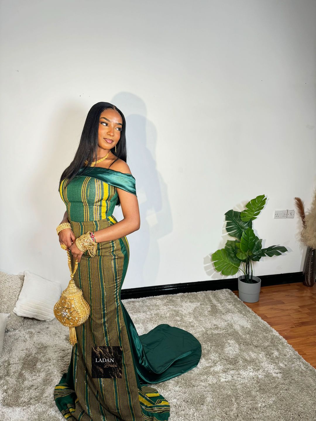 Hido iyo Dhaqan Bridal Dress | Emerald Green | In Stock