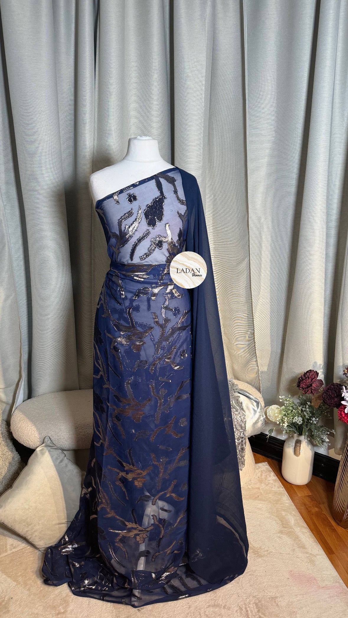 Faransawi Dirac Collection| Navy Blue & Silver