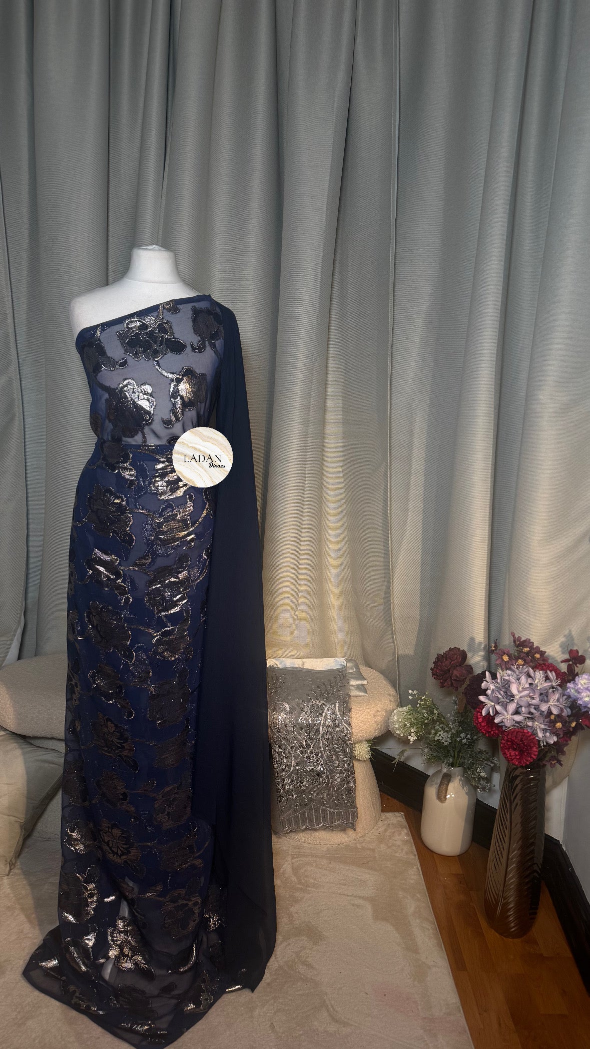 Faransawi Dirac Collection| Navy Blue & Silver