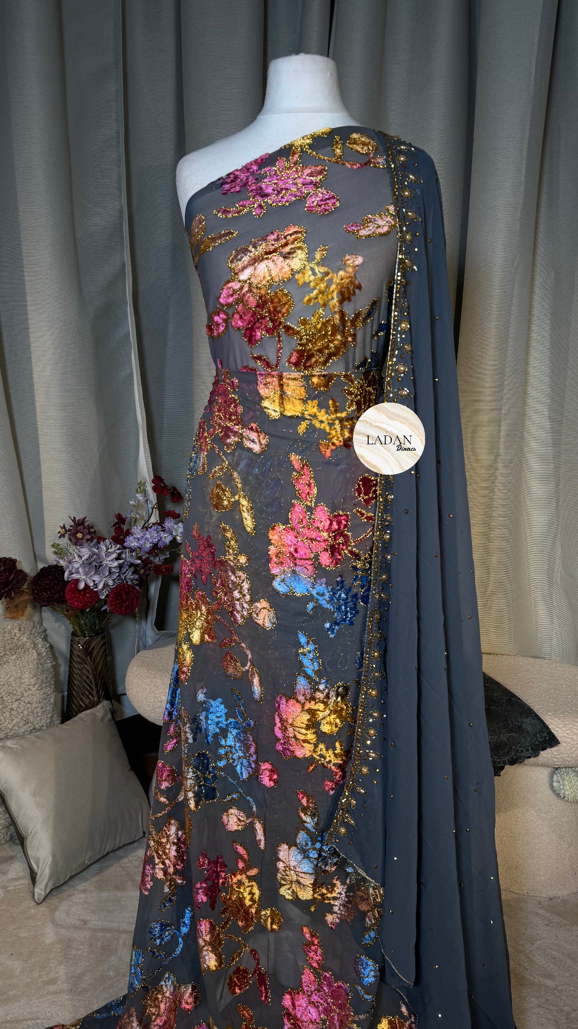 Prestige Maqbal Collection | Grey Multicoloured Dirac Set