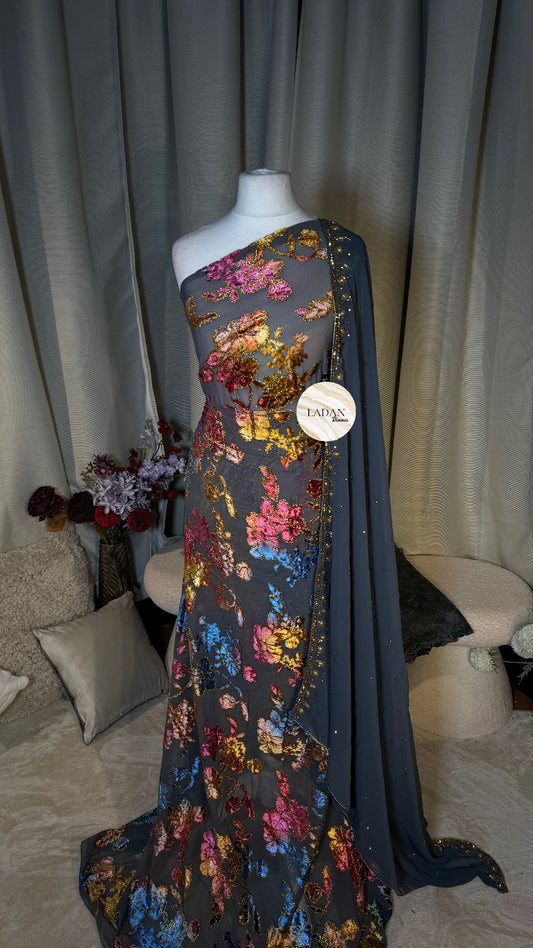 Prestige Maqbal Collection | Grey Multicoloured Dirac Set