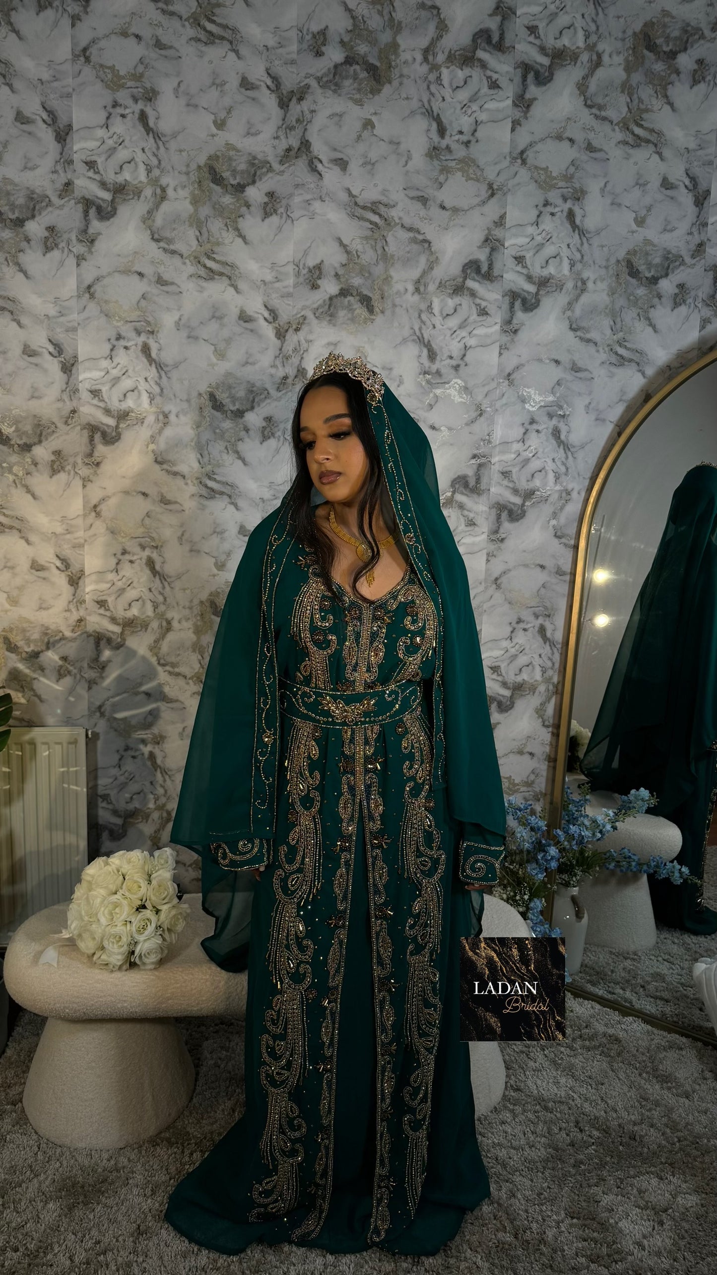 green nikkah dress Qamar Nikkah Dress
