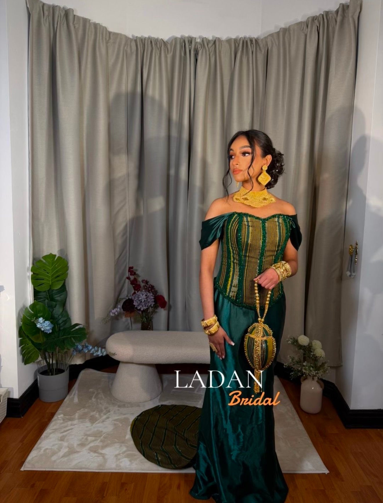Hido iyo Dhaqan Bridal Corset Dress | Green