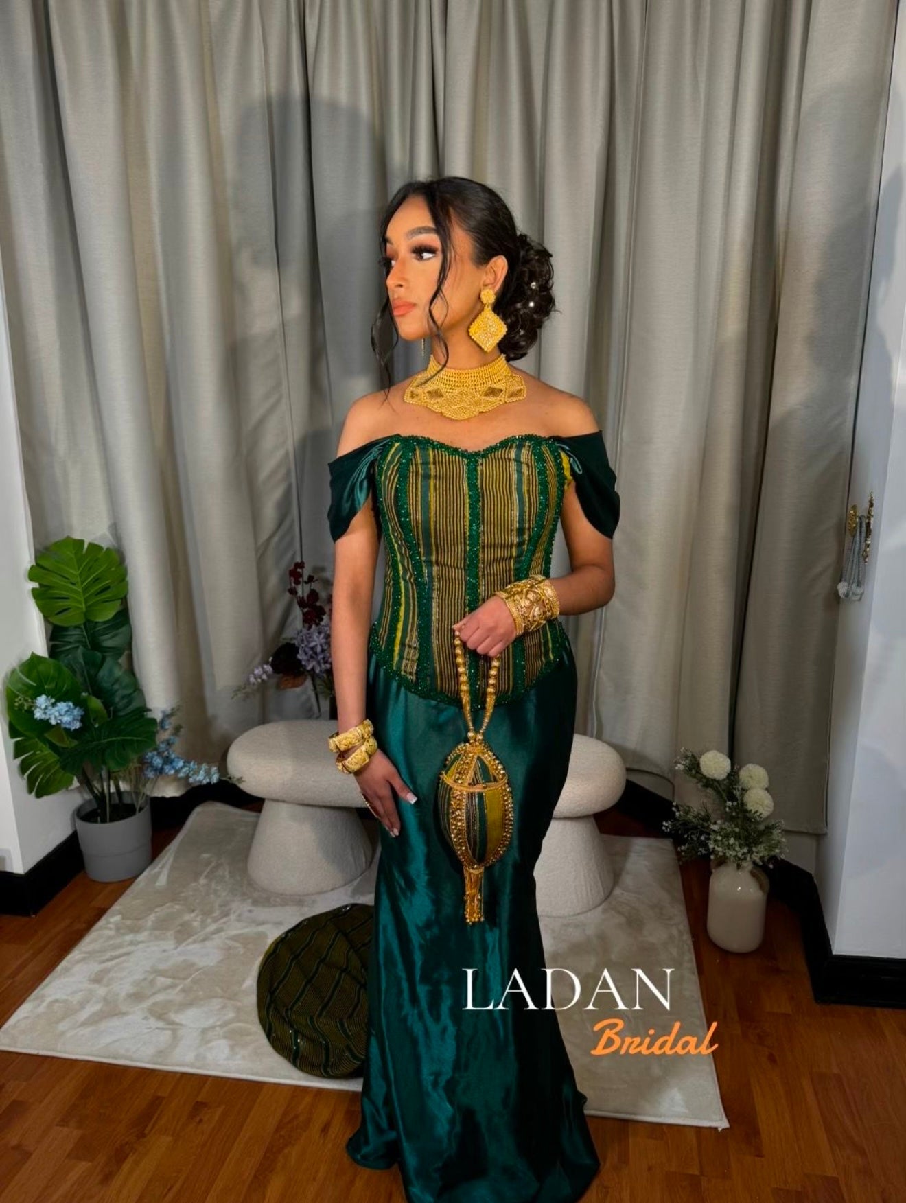 Hido iyo Dhaqan Bridal Corset Dress | Green